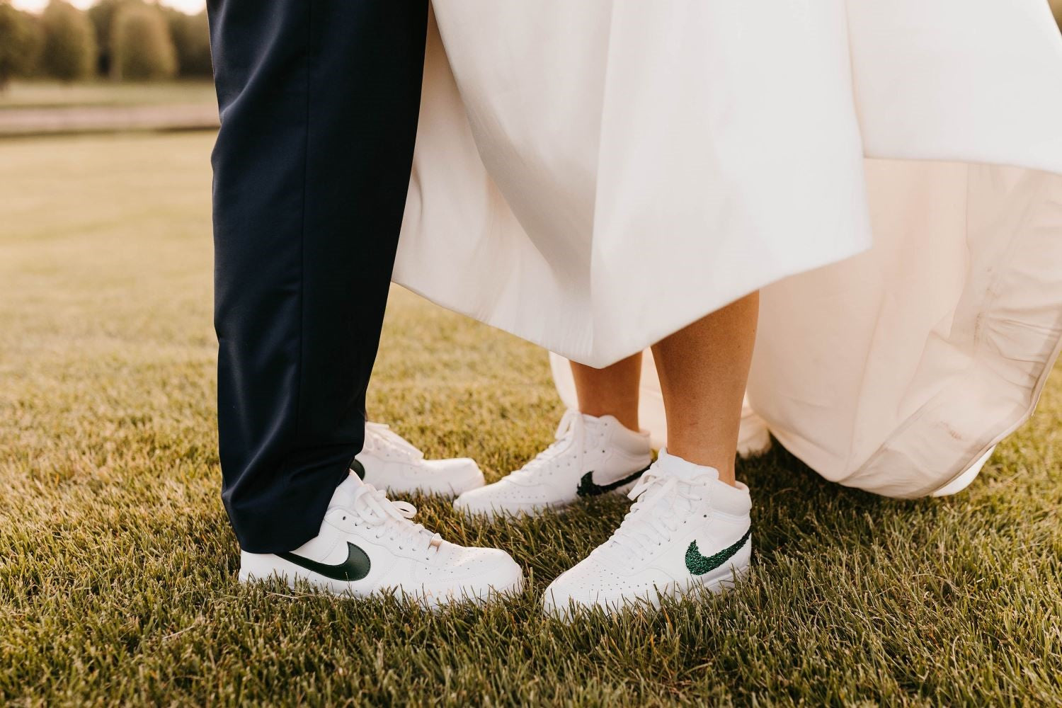 Dark Green Blinks Custom Air Force 1 x Wedding Sneaker