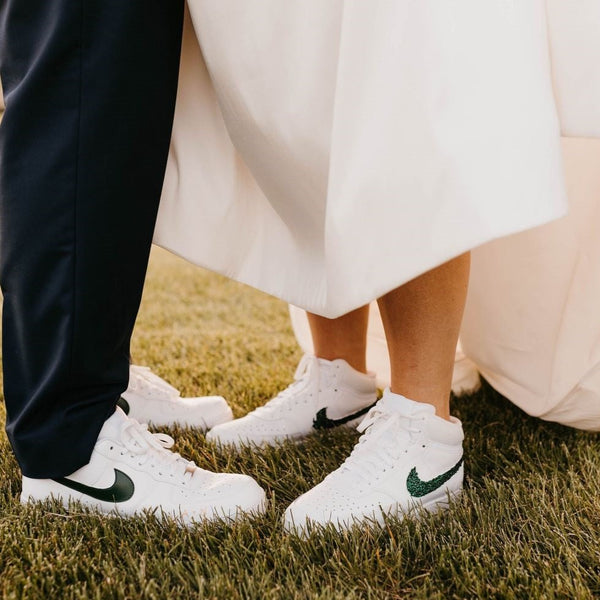 Dark Green Blinks Custom Air Force 1 x Wedding Sneaker