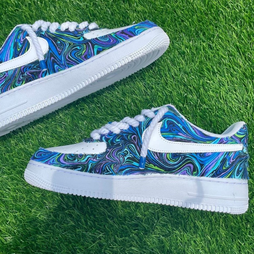 Abstract Blue Custom Air Force 1