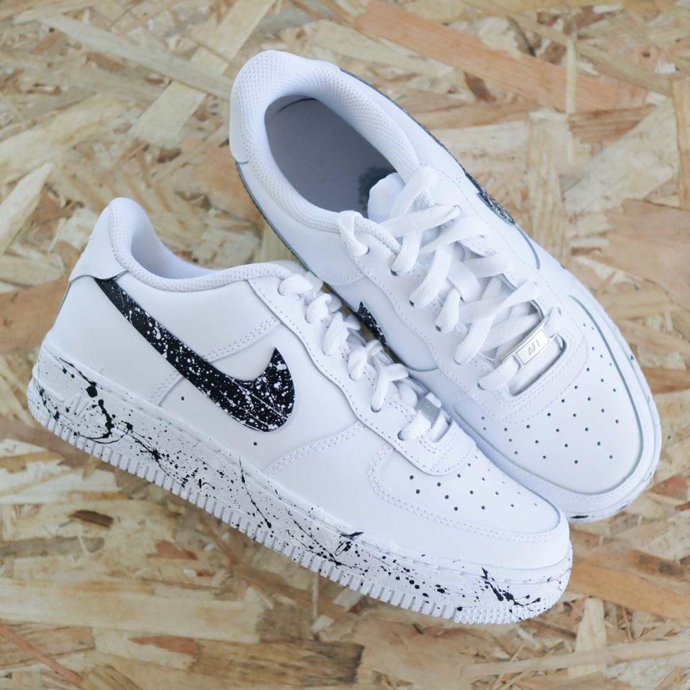 Black White Splatter Custom Air Force 1