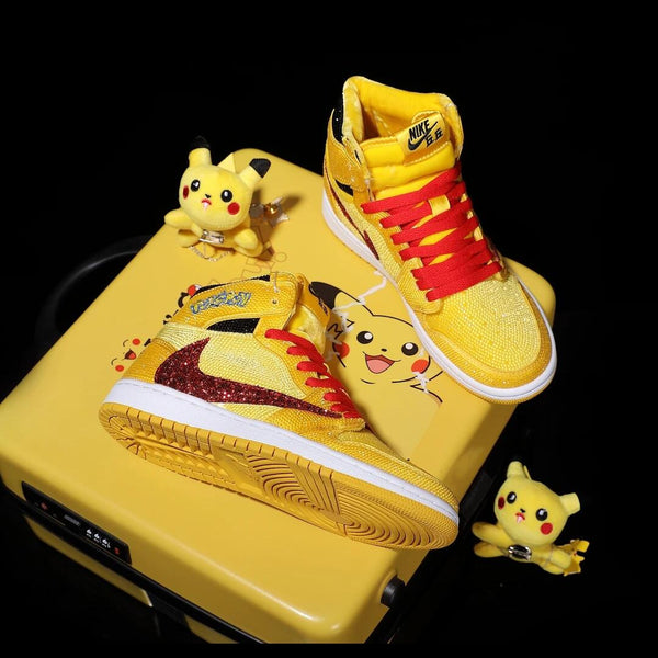 Custom Sneaker Yellow Anime Wedding Shoes Air Jordan 1