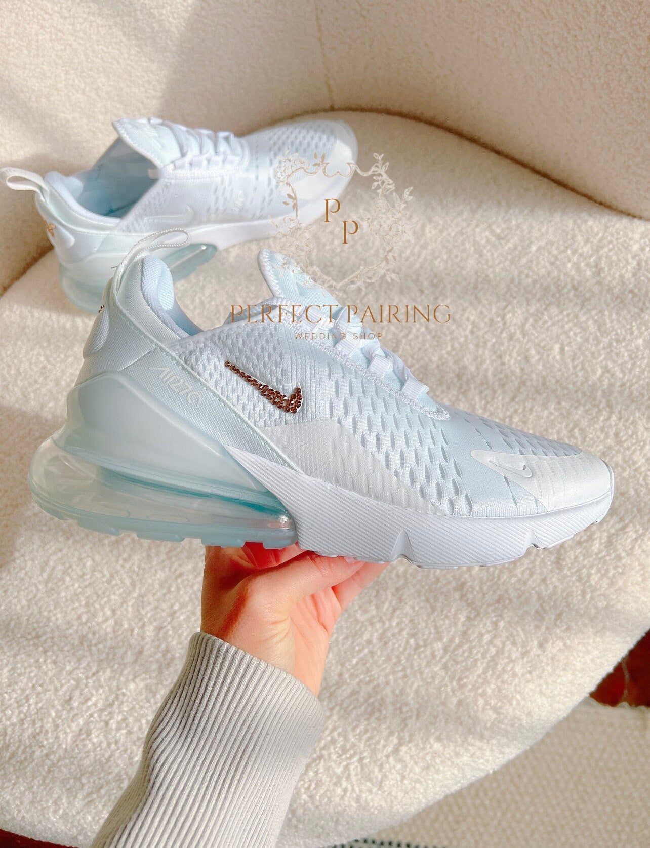 Wedding Shoes Nike Air Max 270 Custom Sneaker With Crystals
