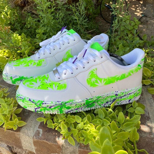 Neon Green Splatter Custom Air Force 1