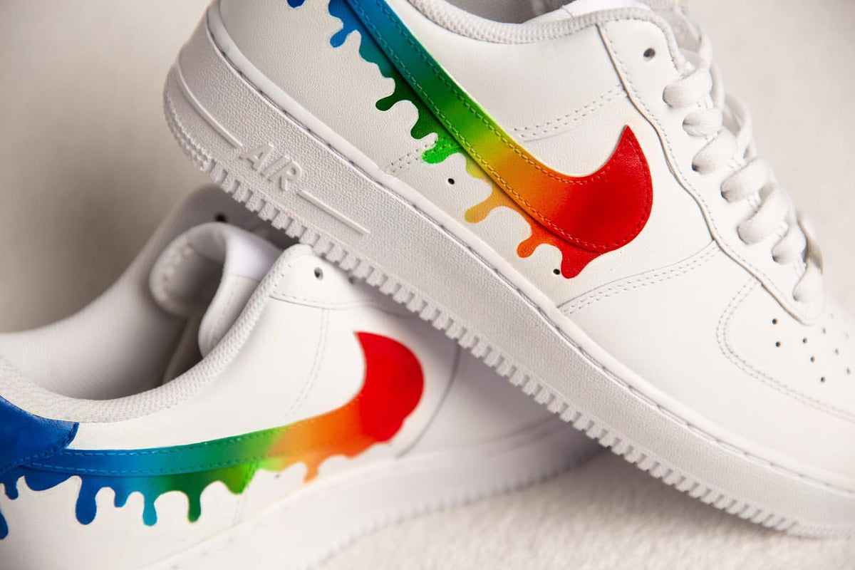custom rainbow drip air force 1