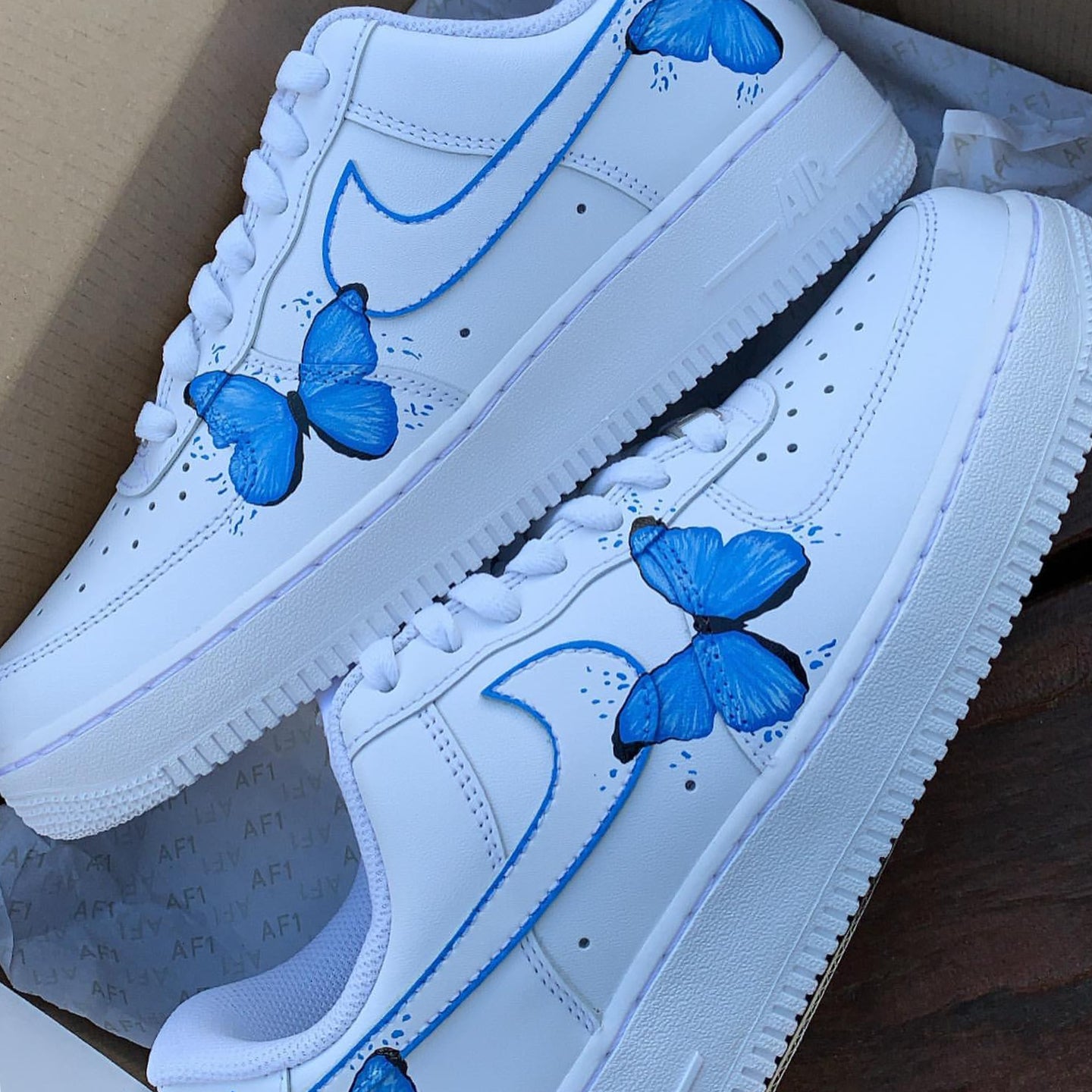 Ombre Blue Butterfly AF1 – The Custom Sneaker Co