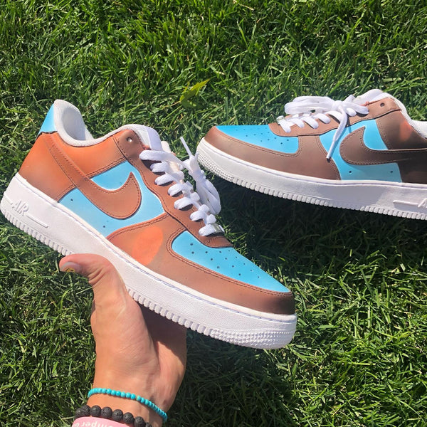 Brown&Blue Custom Air Force 1