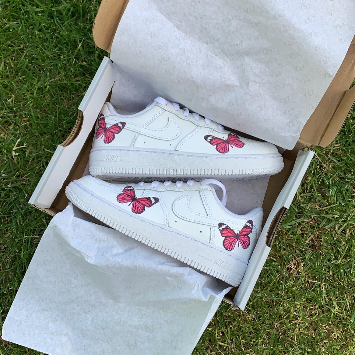 custom air force 1 pink butterfly