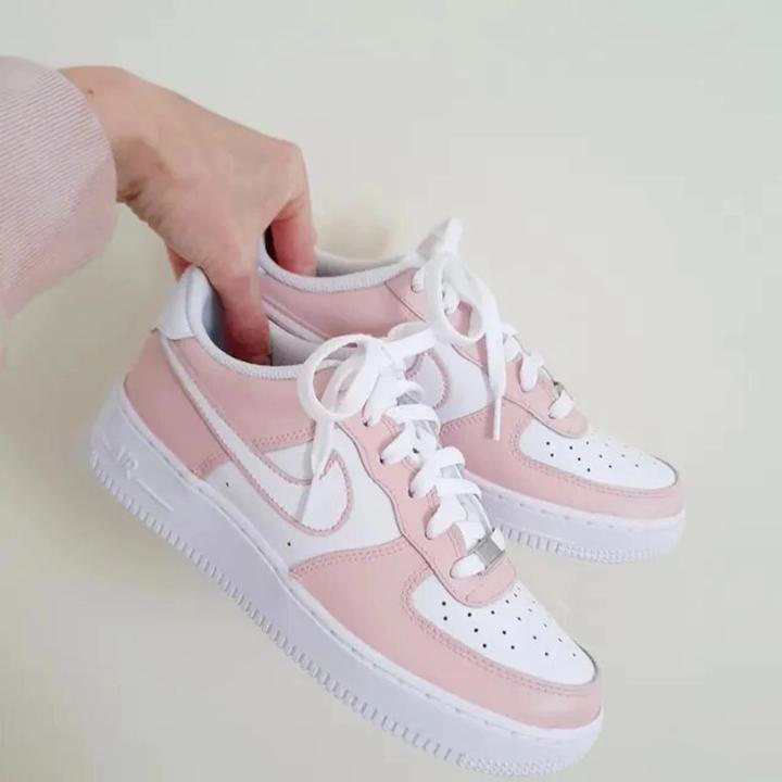 Pink Withe Swoosh Custom Air Force 1 – unitecustom