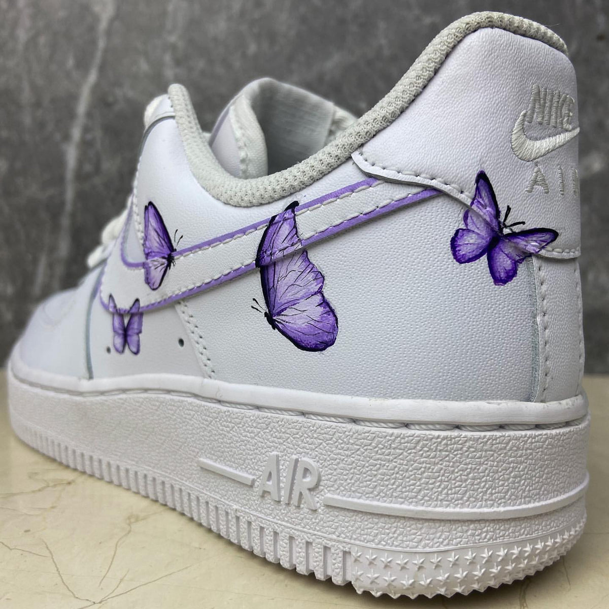 Purple Butterflies Custom Air Force 1 – unitecustom