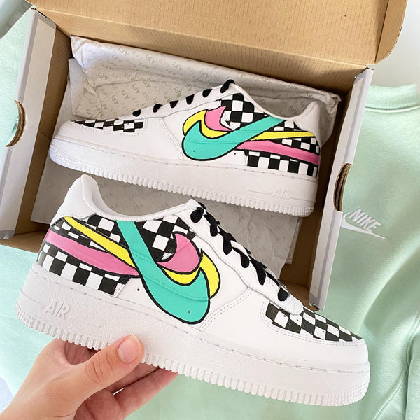 Neon Check Custom Air Force 1